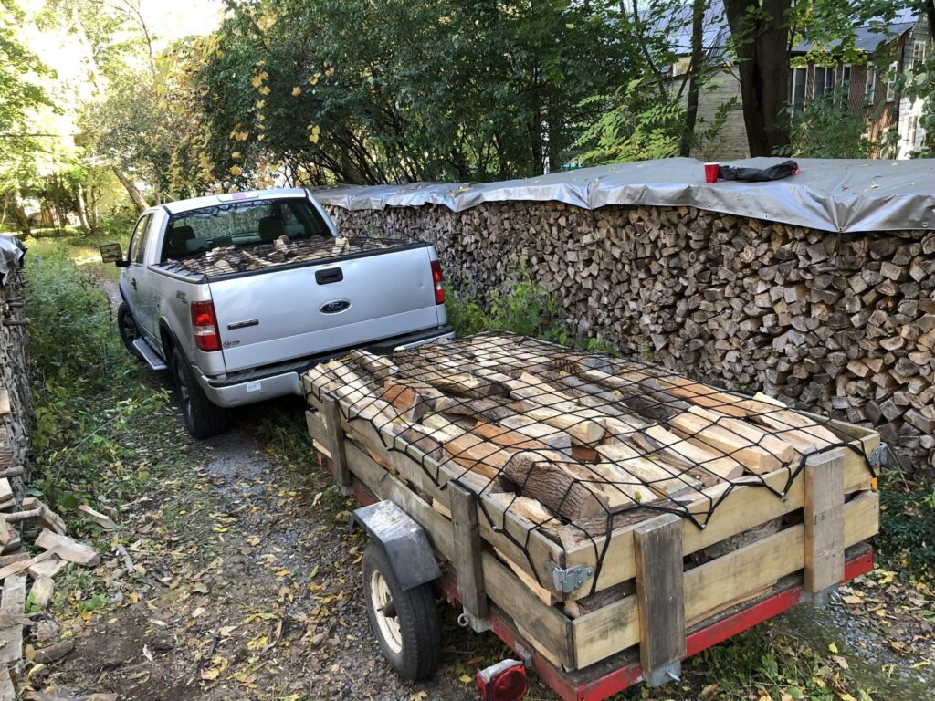 2 face cords of seasoned Syracuse Firewood. One in the truck, and one in the trailer